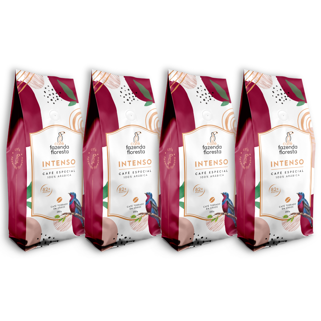 KIT café especial em grãos — Intenso 4 pacotes - 250g | Café Fazenda Floresta