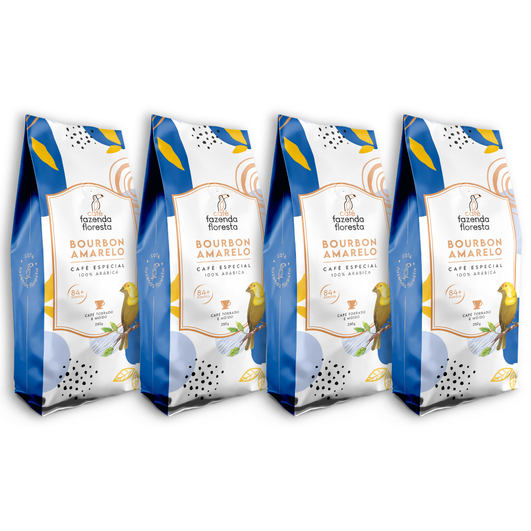 KIT café especial moído— Bourbon Amarelo 4 pacotes - 250g | Café Fazenda Floresta