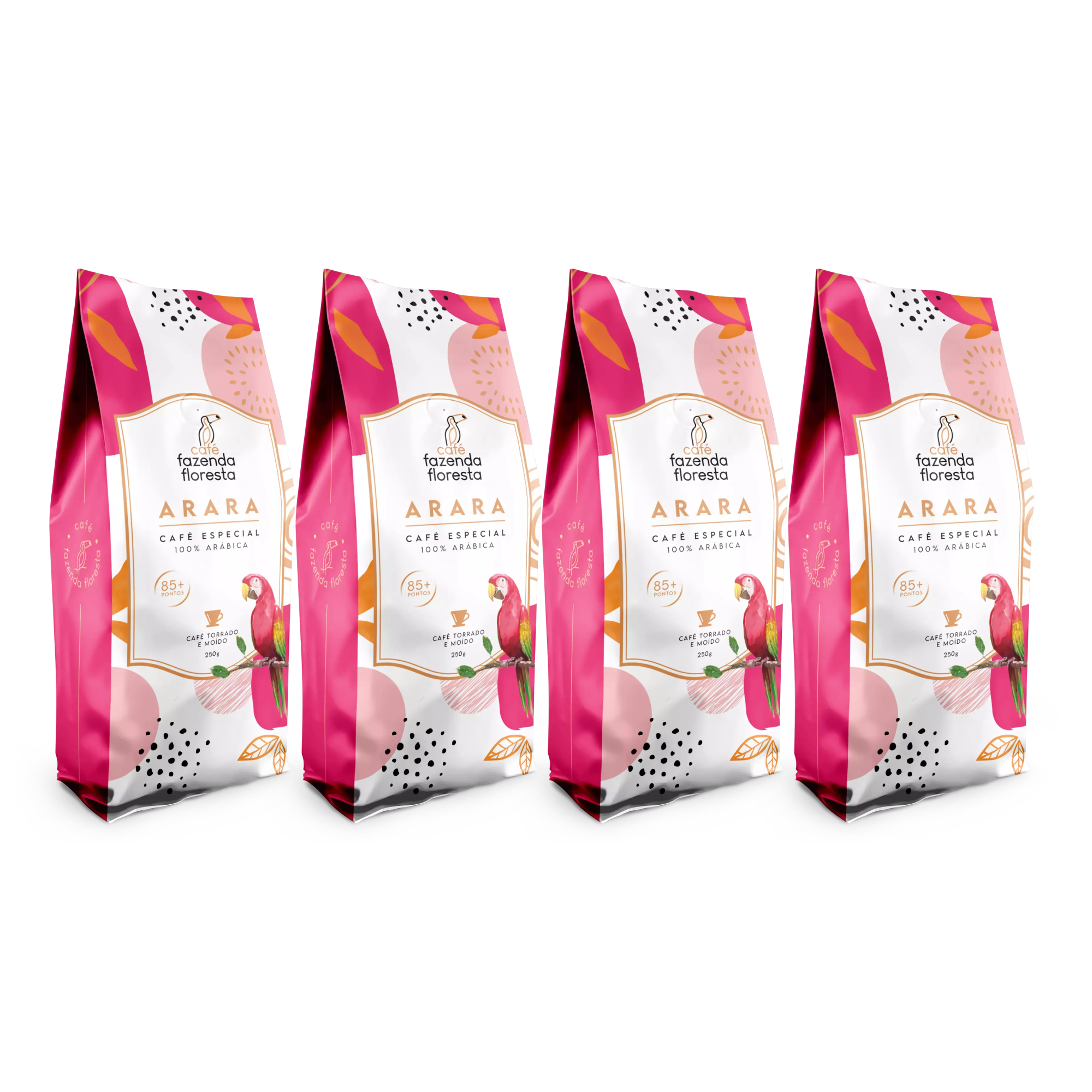 Assinatura KIT café especial moído — Arara 4 pacotes - 250g | Café Fazenda Floresta