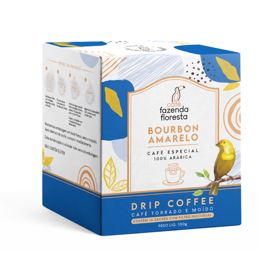 Drip Coffee Bourbon Amarelo 10 unidades | Café Fazenda Floresta