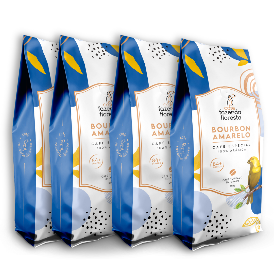 Assinatura KIT café especial em grãos — Bourbon Amarelo 4 pacotes - 250g | Café Fazenda Floresta