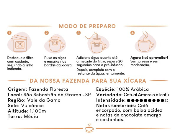 Drip Coffee Intenso 10 unidades | Café Fazenda Floresta