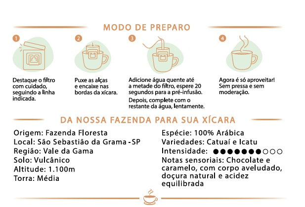 Drip Coffee Clássico 10 unidades | Café Fazenda Floresta