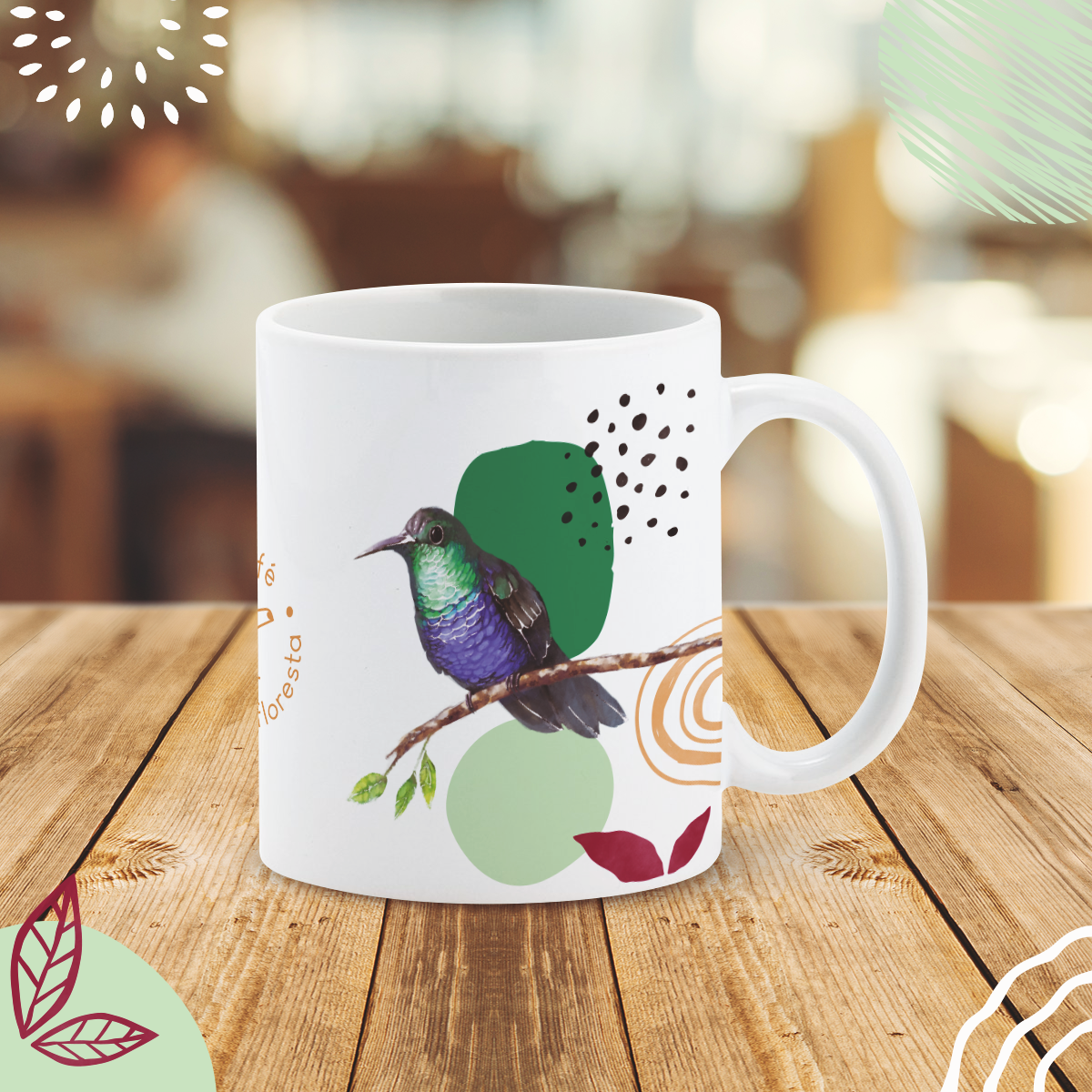 Caneca Beija-flor - Café Fazenda Floresta - Coleção Pássaros - 325ml