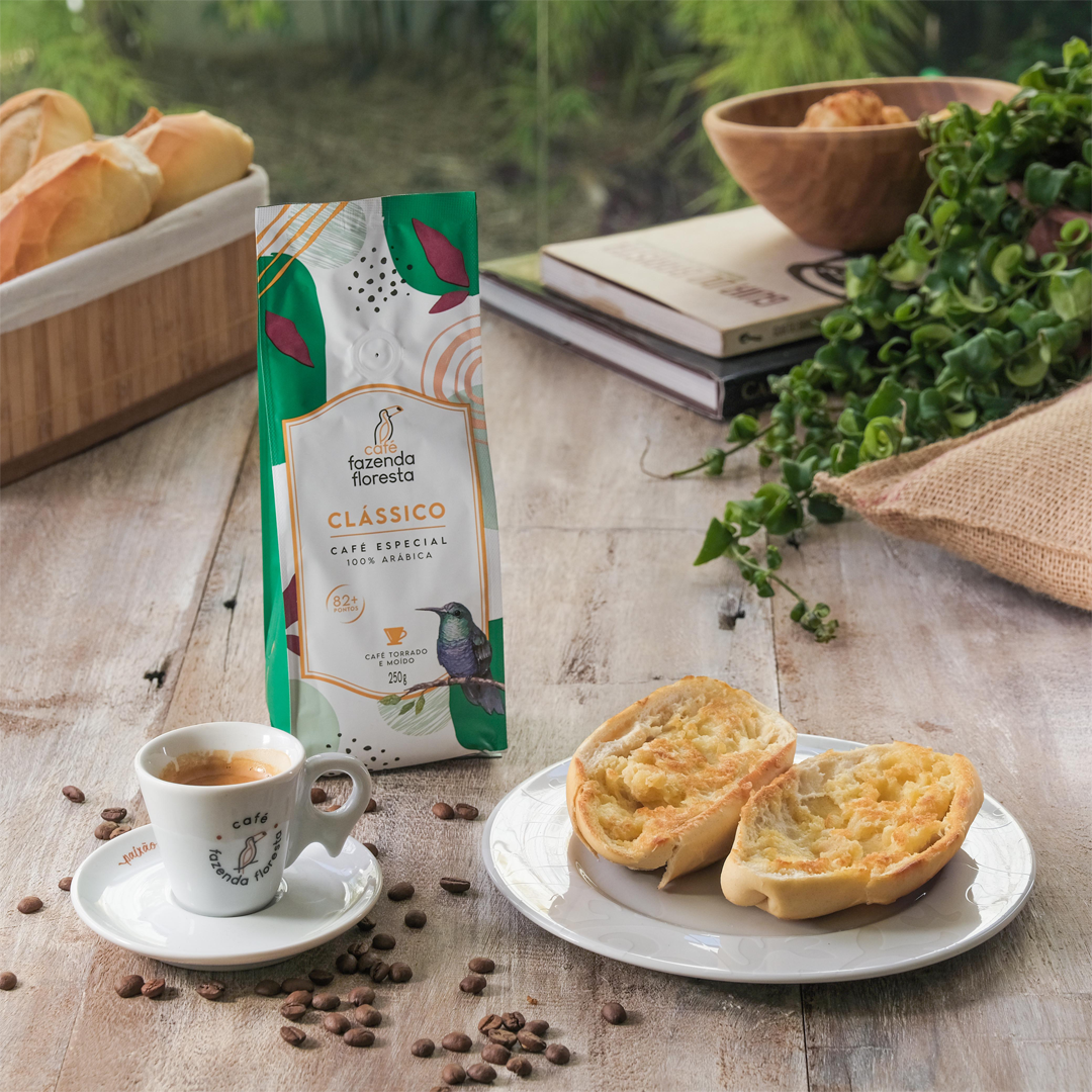 KIT café especial moído — Clássico 250g + caneca 325ml | Café Fazenda Floresta
