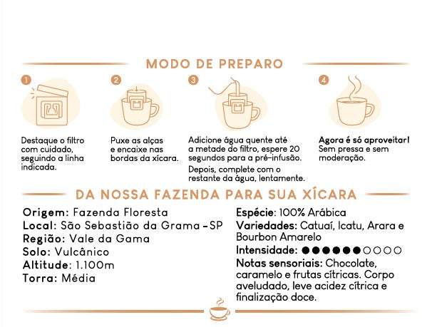 Drip Coffee Reserva - 10 unidades | Café Fazenda Floresta