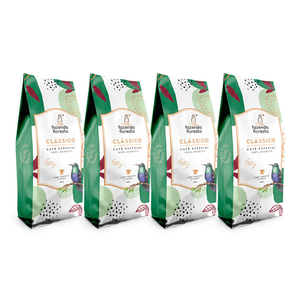 Café Fazenda Floresta - Kit Café Especial Clássico Torrado E Moído - 4 Pacotes De 250g