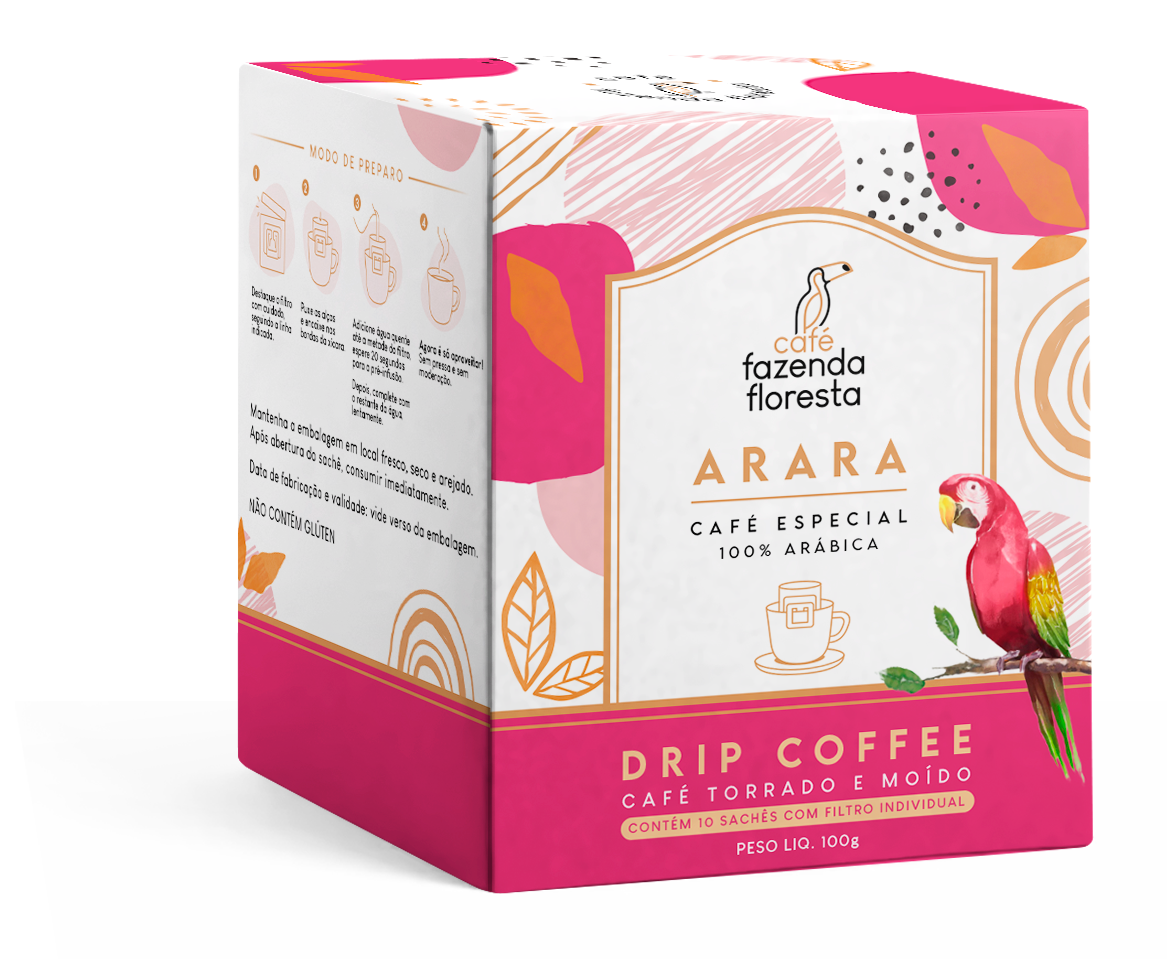 Drip Coffee Arara 10 unidades | Café Fazenda Floresta