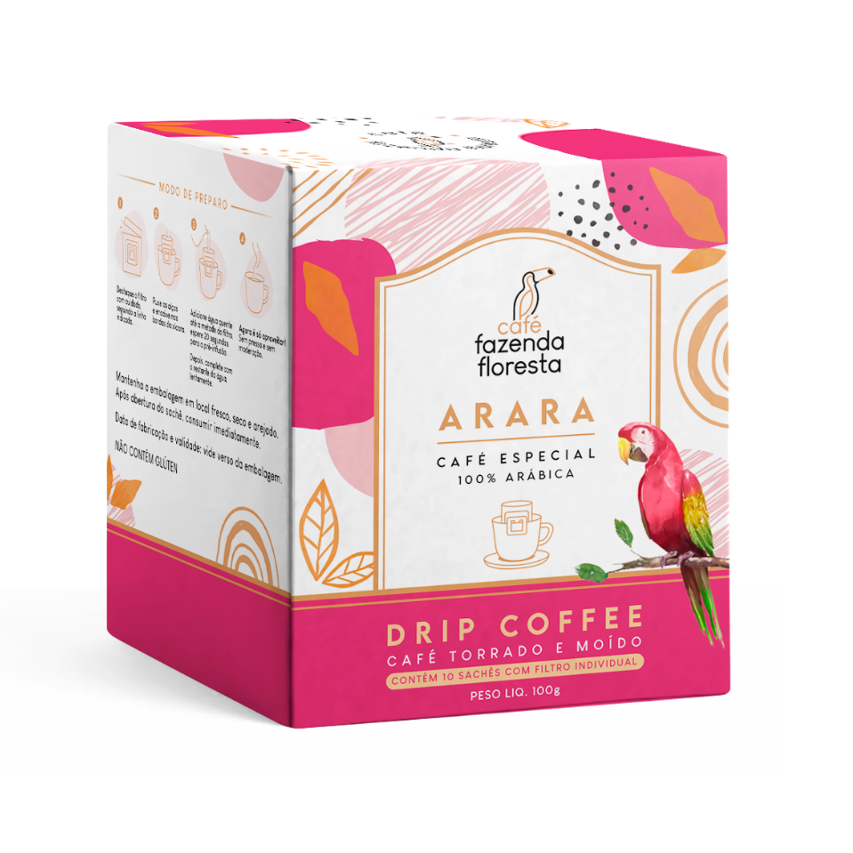 Drip Coffee Arara 10 unidades | Café Fazenda Floresta