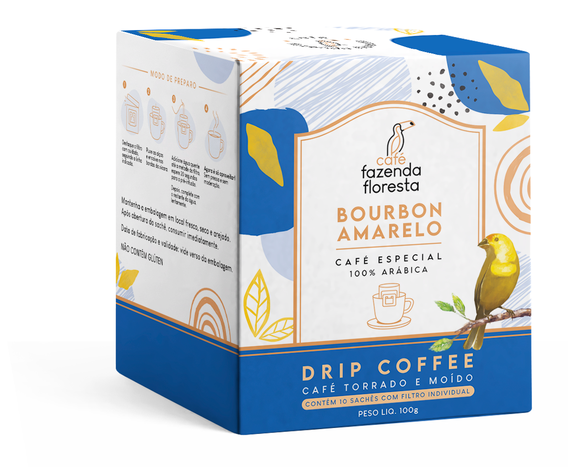 Drip Coffee Bourbon Amarelo 10 unidades | Café Fazenda Floresta