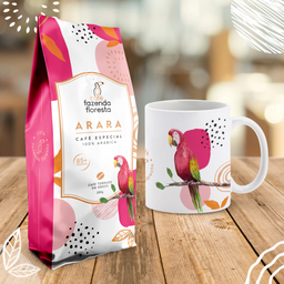 KIT café especial em grãos — Arara 250g + caneca 325ml | Café Fazenda Floresta